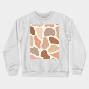 Neutral Abstract shapes WormTtoned Pattern Crewneck Sweatshirt